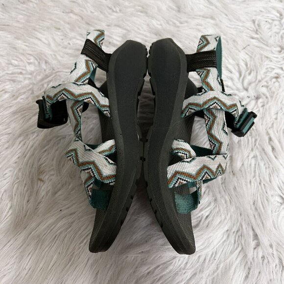 Chaco Women's Z/2 Cloud Strappy Sandals Green White Toe Loop Water Shoes Size 6 - Picture 6 of 9